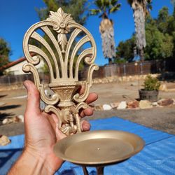 Brass wall sconces pair solid cast raw clean