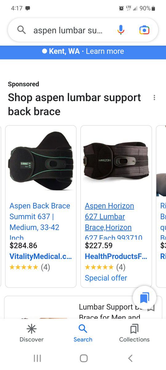 Lumbar Support Aspen Horizon 627 Back Brace