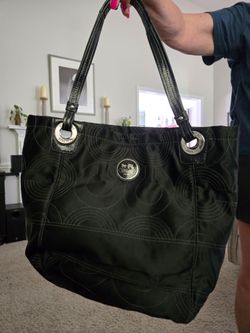 Coach black shoulder strap bag