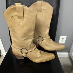 PENNY KENNY Tan “Lasso” Western Cowgirl Boots Women’s US Size 10