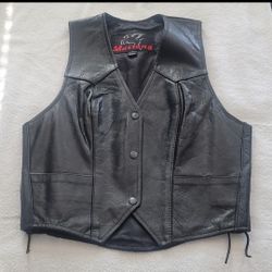 Womans genuine leather vest made by Mustang. 
