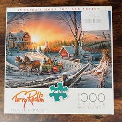 NEW Terry Redlin Pleasures of Winter 1000pc Just $8 xox