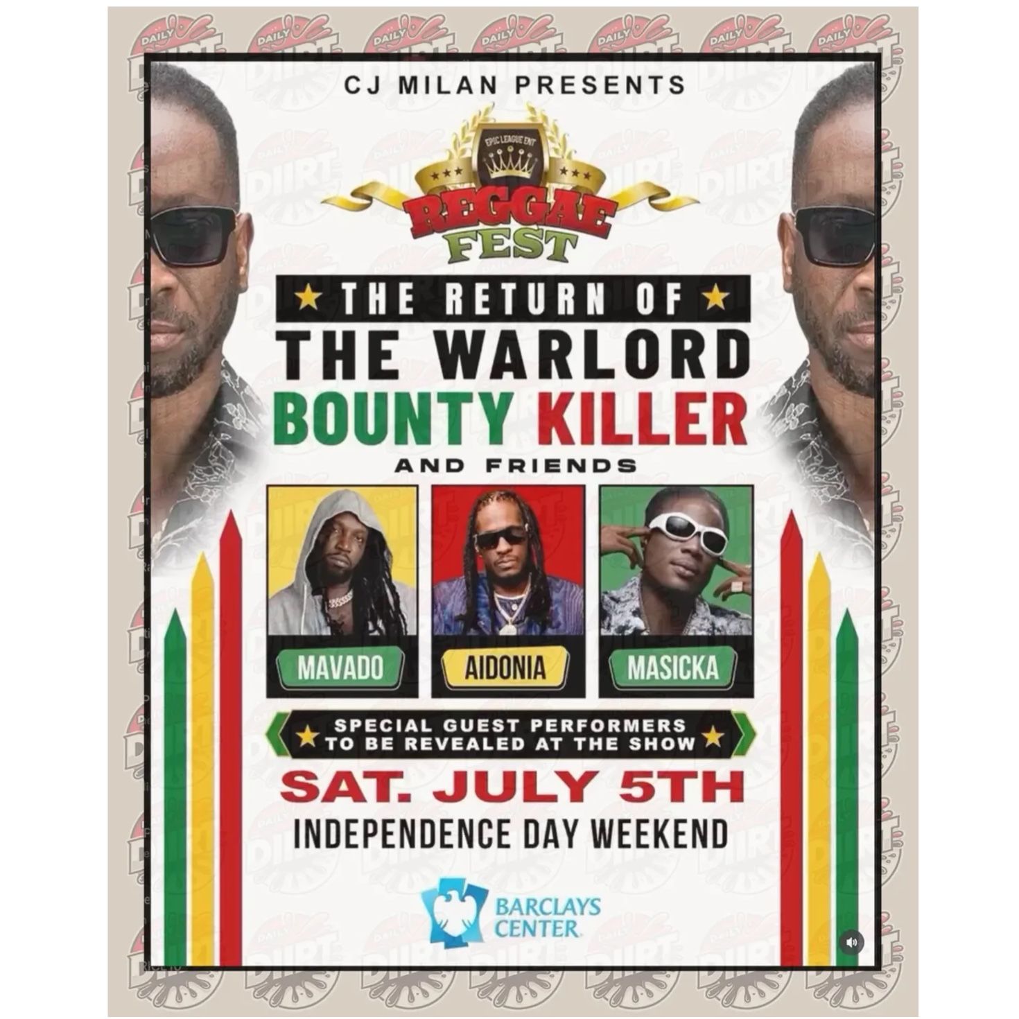 Bounty killer VIP Tickets Barclays Center July 5th Reggae