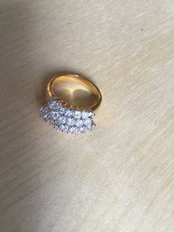 Gold plate cz cluster ring