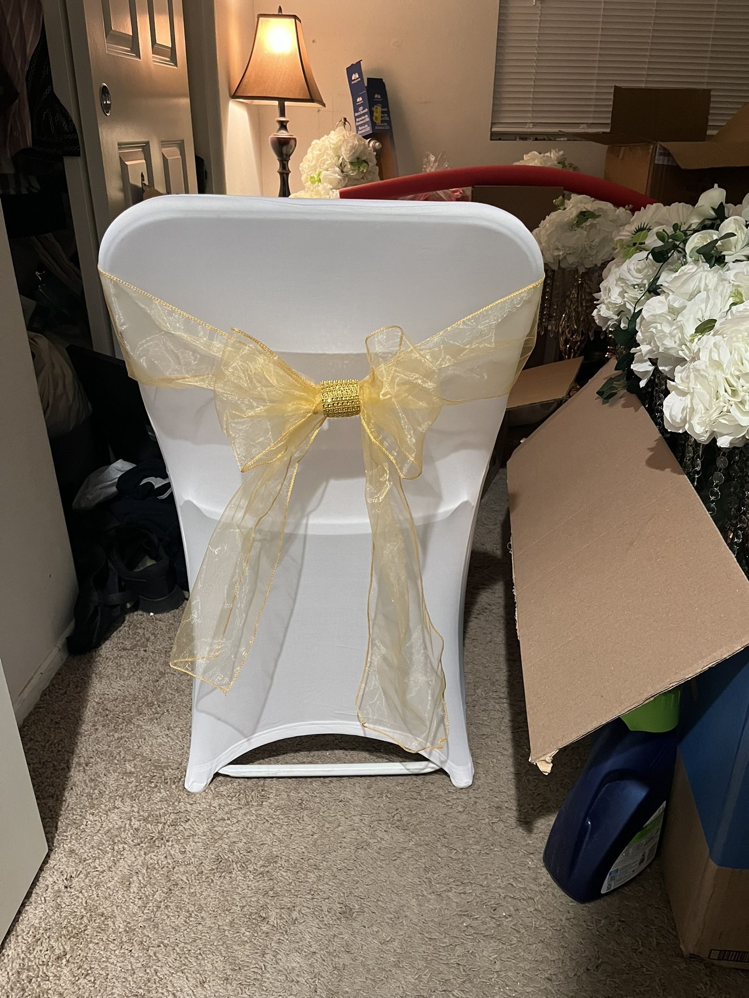 150 Gold Sashes For Party Chairs. 