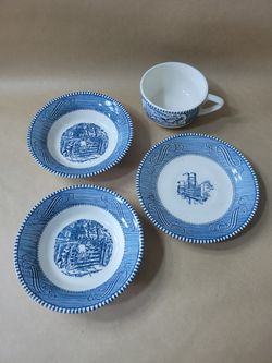 Currior and Ives dishes
