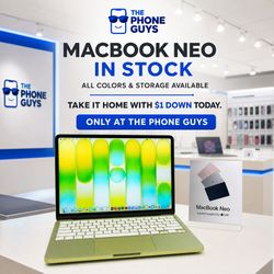MacBook Neo In Stock at The Phone Guys – All Colors Available – $1 Down Today