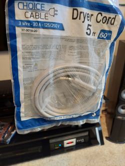 5' 3 Prong Electric Power Cord