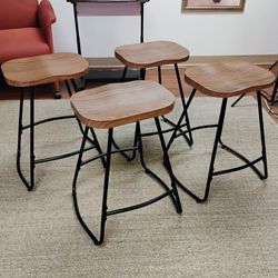 Metal Bar Stools, Set Of 4