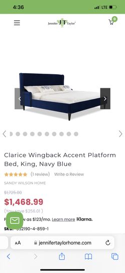 Clarice Wingback Accent Platform King Bed