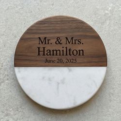 Wood and Marble custom coaster