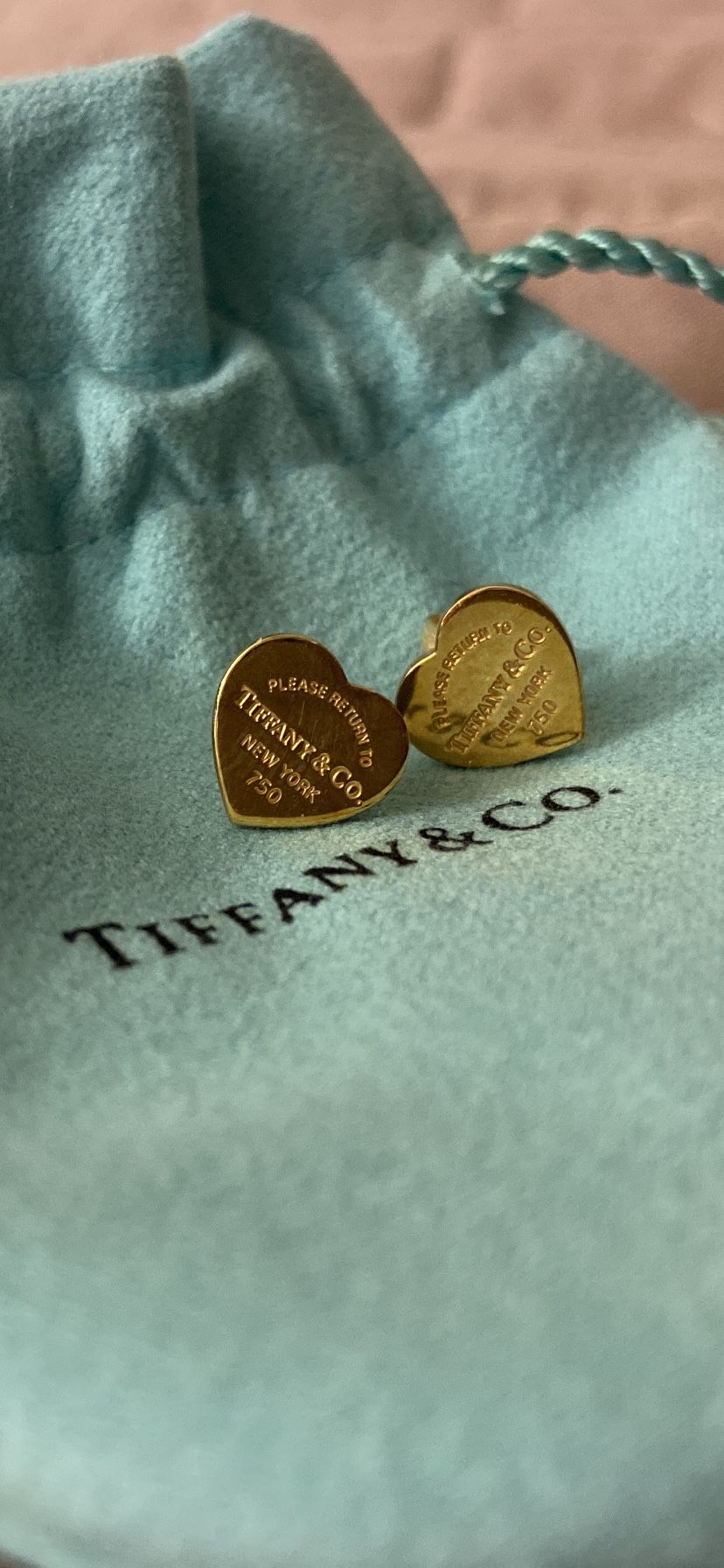 Tiffany & Co Heart Tag Gold Earrings
