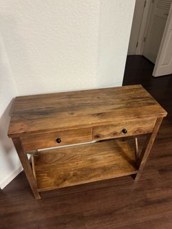 Solid Wood Console Table with Drawers