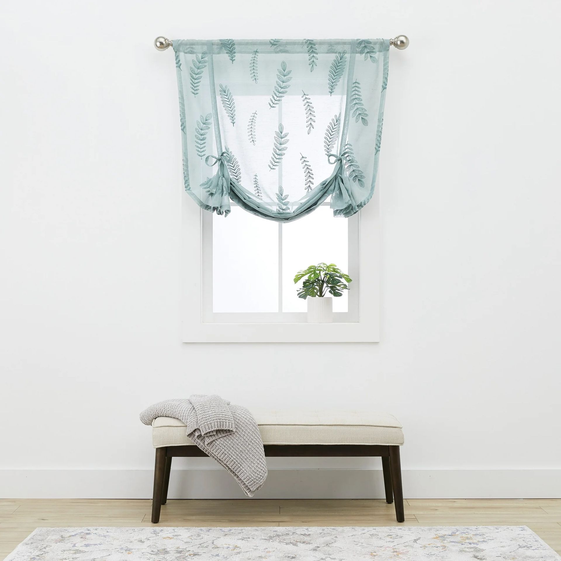 Green Leaf Pattern Curtain