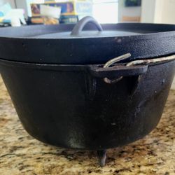 8 Qrt Cast Iron Dutch Oven, Seasoned