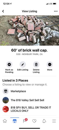 60’ of retaining wall brick cap