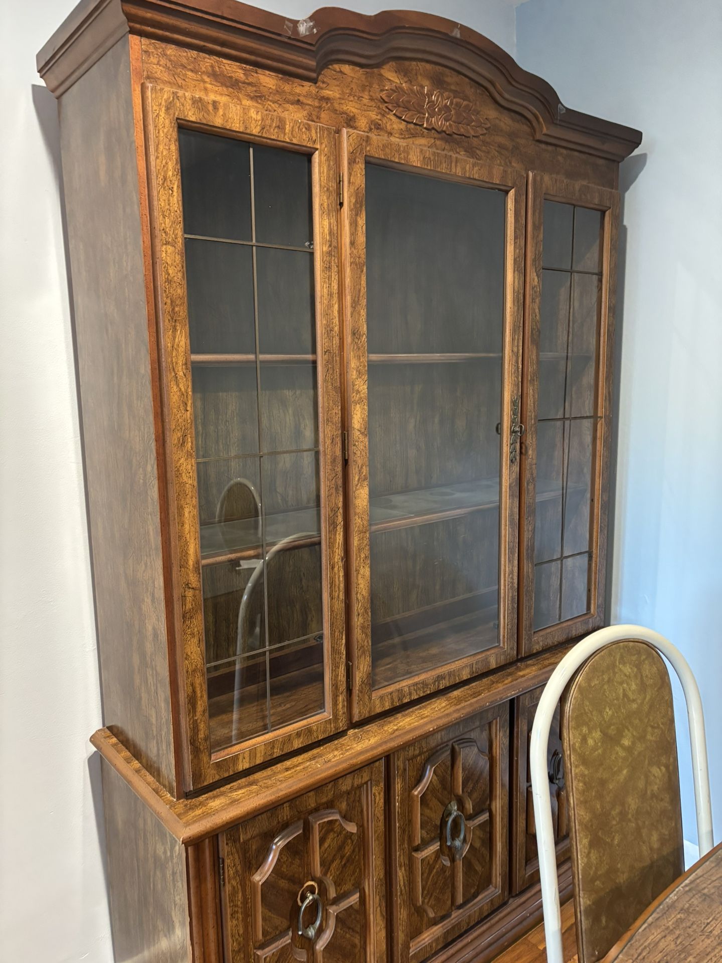 FREE Dining Room Table And Hutch With Eight Chairs