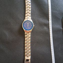 Charles Raymond Beautiful Sunburst Blue Dial Two Tone Men's Watch Bracelet 36mm