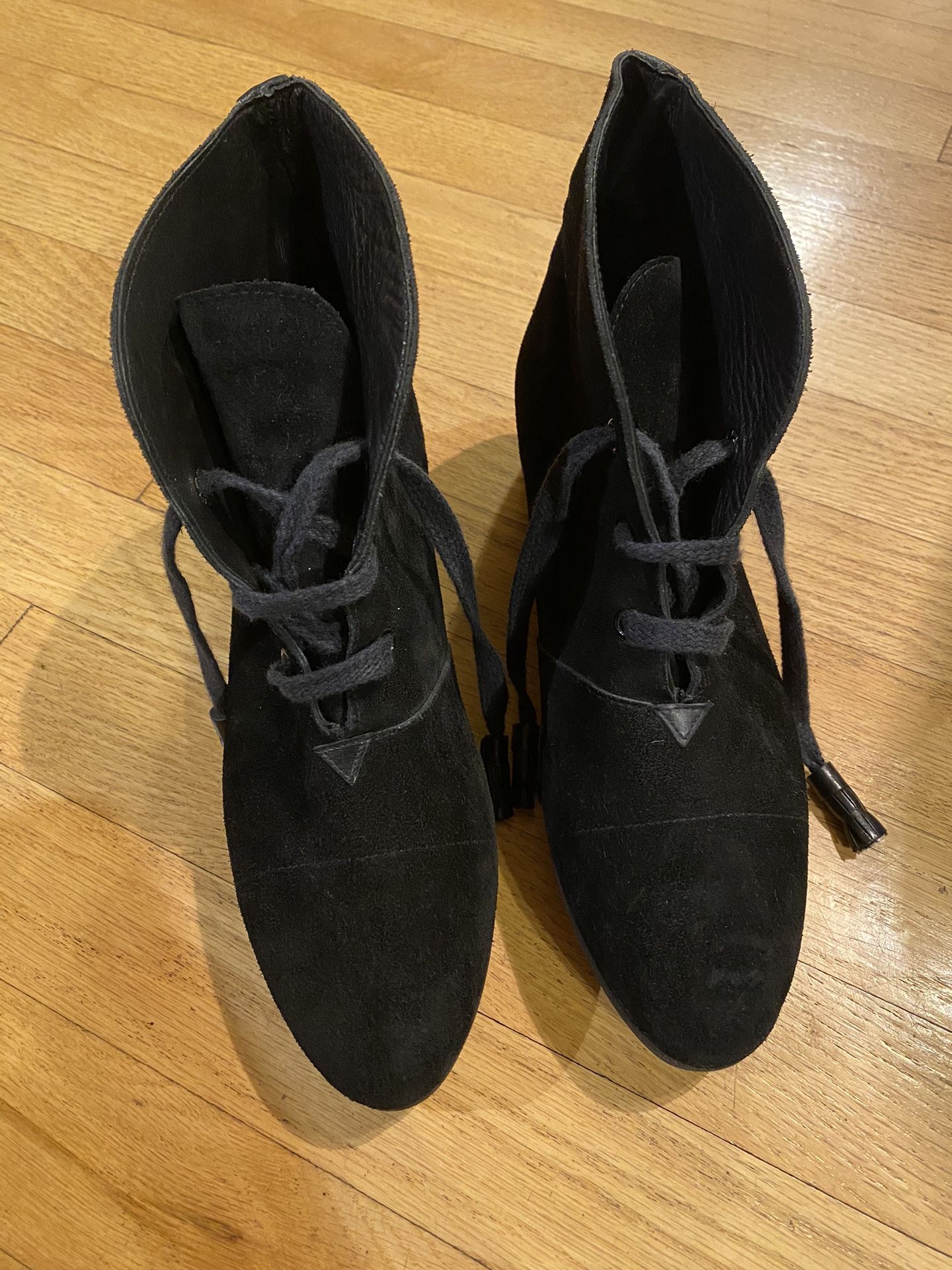 YSL Black Suede Boots  8