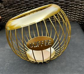 Gold coffee pod holder