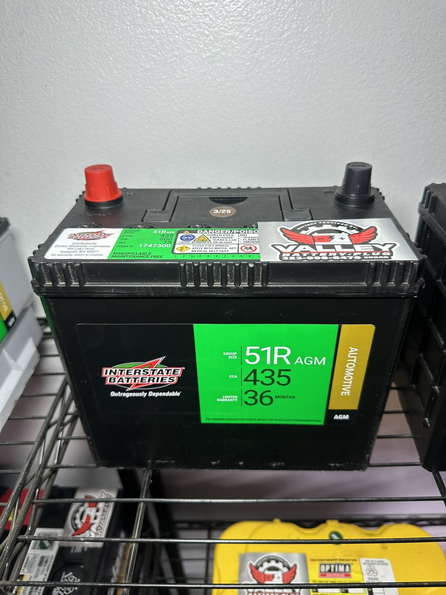 Honda Battery Group 51R AGM Interstate AGM