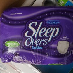 Diapers Sleep Overs Cuties 38-65 Lbs ( 15 Pairs In Each Pack - 4 Packs ) 60 X TOTAL 