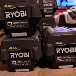 FREE CHARGER Ryobi 40V 4ah Batteries 