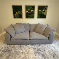 Restoration Hardware 2 piece lux cloud couch gray , sofa, living room furniture, RH.