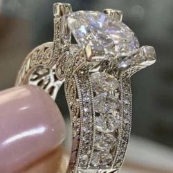 🎁 Cubic Zirconia Engagement Wedding Ring  Stamped 925 Jewelry SZ 6/7/8/9/10 *See My Other 800 *Items*