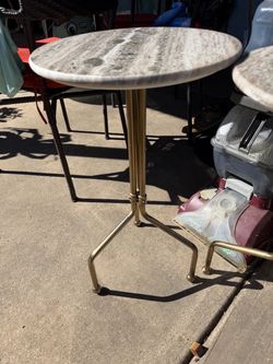 2 Round Marble Top Bistro Bar Table