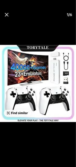 Retro Mass Games Console , 19 Emulators, 2 Wireless Controllers, (No PS2/N64/Gamecube) HD Output, Built-in Games, Portable Tech Gadget  - Father's Day