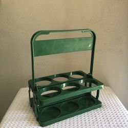 Vintage-Style Green Folding 6-Pack Bottle Carrier - Collapsible Heavy Duty Beverage Caddy