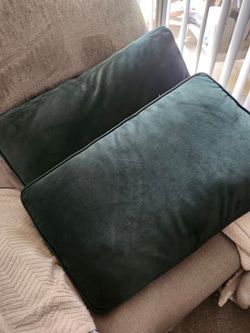 Belffin velvet green sofa cushions