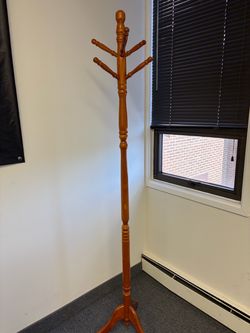 Wooden coat and hat rack