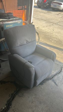 Gray Fabric Power Lift Recliner Chair