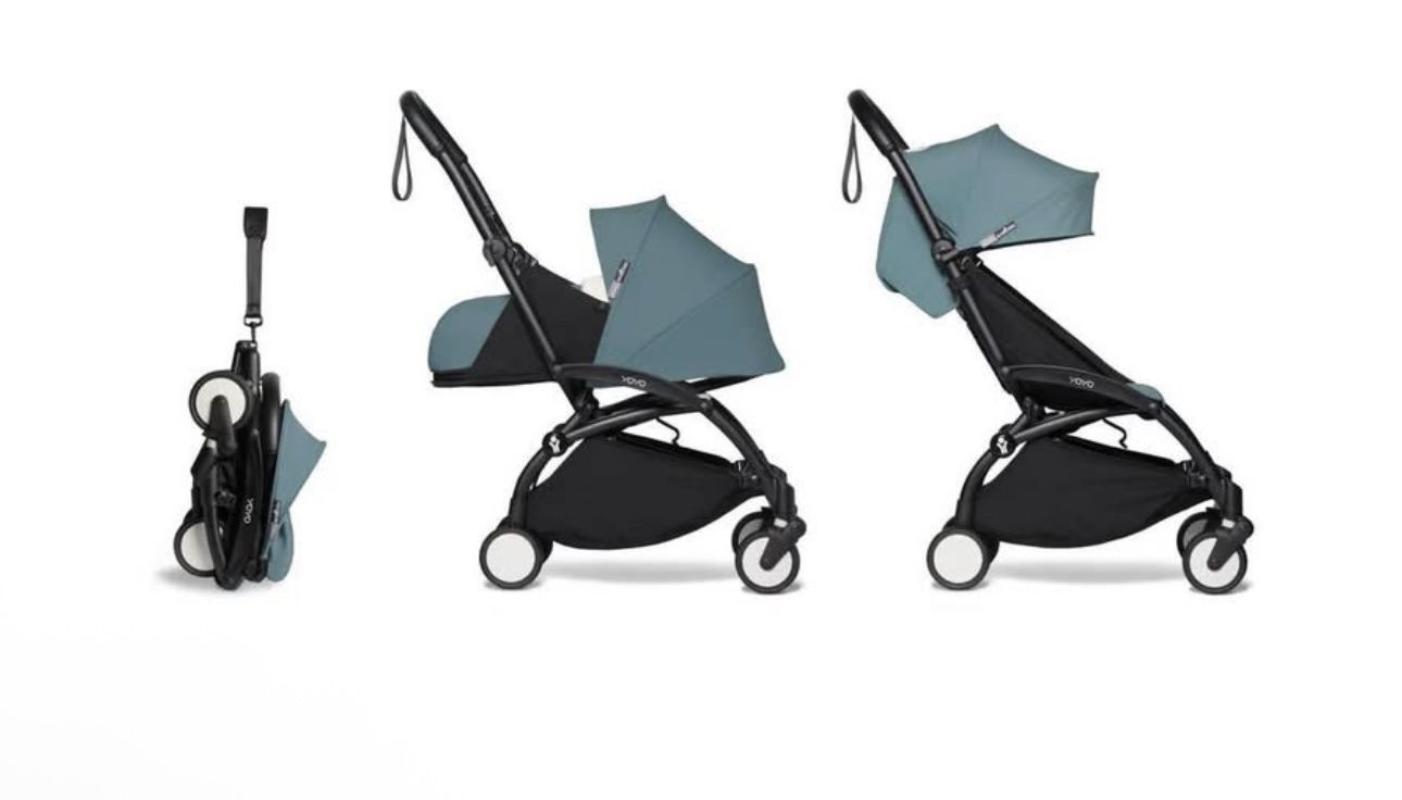 Brand New Babyzen YOYO² Stroller Bundle – White Frame + Aqua (Bassinet, 6+ Seat & Bag)