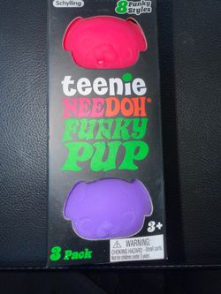 Schylling NeeDoh Teenie Funky Pup Multicolor Squeeze Toys 3 Pack 3+ (Rare Item)