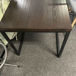 2 Matching Dark Wood And Metal Side Tables