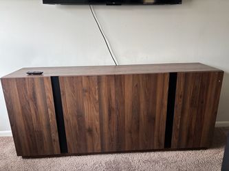 Walnut Wood Sideboard Cabinet with 4 Doors