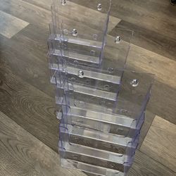 4-tier plastic brochure holder X 3 New