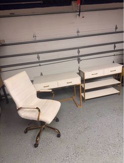 🪑 Office Desk, Chair and Console Table 3 set