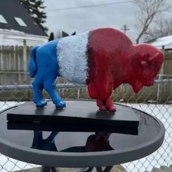 The Red White And Blue Buffalo Statue
