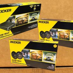 Kicker CX Sseries CXA360.4 4-Channel Speaker System Amplifier CS Car Speakers 2-Sets 6 1/2" Coaxial System 600 Watts CSC654 Package 43CSC654 CXA360