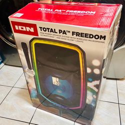 ION (Total PA Freedom) 650W Bluetooth Speaker System ≠ Wireless Mic,  LED Lights. Karaoke Ready