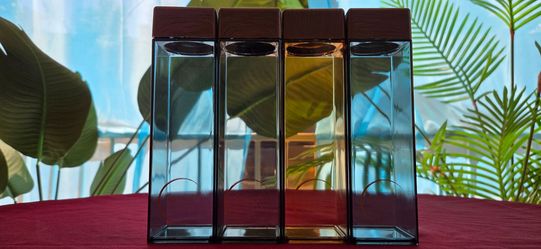 4 Pack 15oz Square Water Bottles