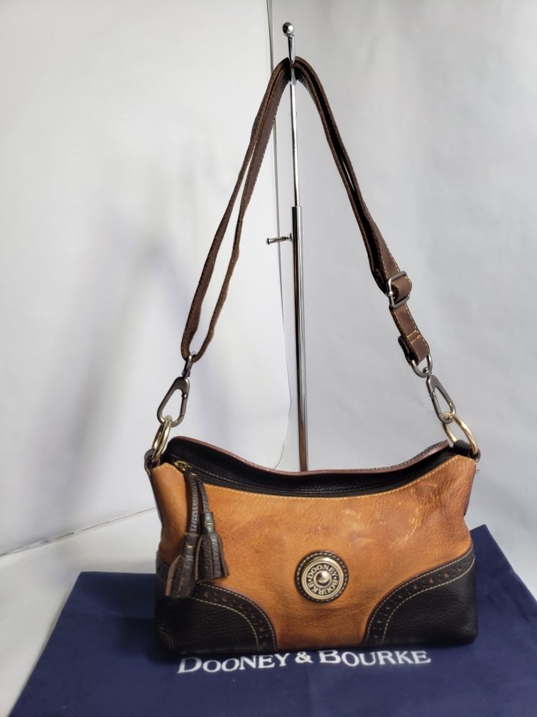 Dooney and Bourke Brown Suede Leather Bag Hobo