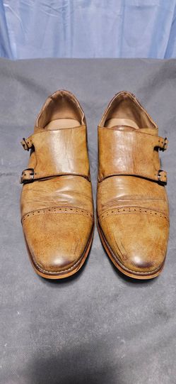 Unlisted by Kenneth Cole Men’s Double Monk Strap Dress Shoes Tan/Cognac Size 12