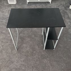 Black Desk With Shelves 