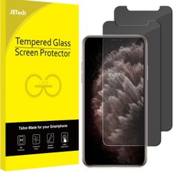 JETech Privacy Screen Protector for iPhone 11 Pro, iPhone Xs and iPhone X 5.8-Inch, Anti Spy Tempered Glass Film, 2-Pack