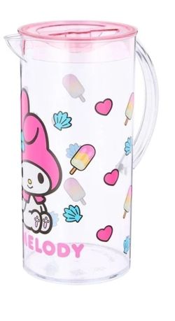New plastic jar pitcher of sanrio hello kitty of My melody with lid 1.8 liter